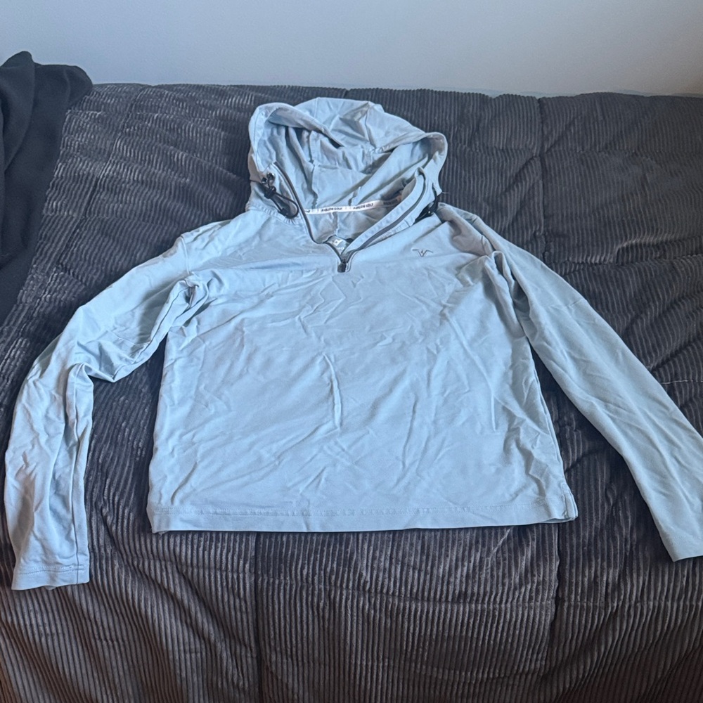 Avalon Men's Golf Hoodie S Blue Quarter Zip Performance Pullover